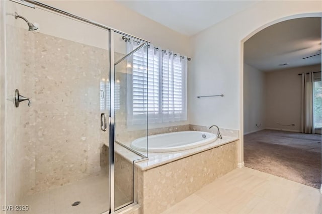 8732 Kendall Brook Cir, Las Vegas, NV 89149 - full bathroom featuring a stall shower and a garden tub