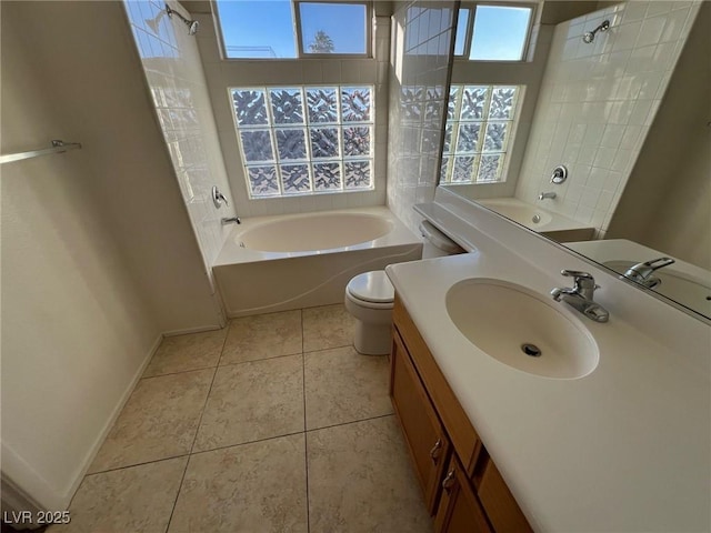8704 Autumn Wreath Ave, Las Vegas, NV 89129 - bathroom with bathing tub / shower combination, plenty of natural light, and vanity