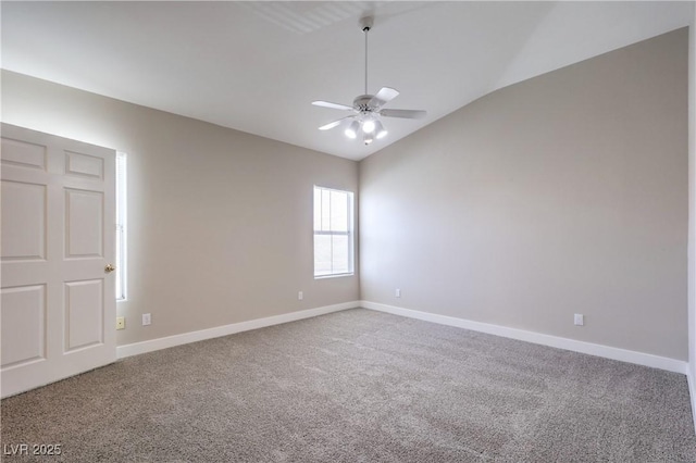 370 Manti Pl Unit 21, Henderson, NV 89014 - unfurnished room featuring a ceiling fan, vaulted ceiling, and carpet flooring