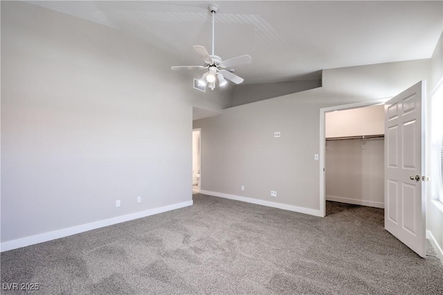 370 Manti Pl Unit 21, Henderson, NV 89014 - unfurnished bedroom featuring carpet flooring, lofted ceiling, a spacious closet, ceiling fan, and a closet