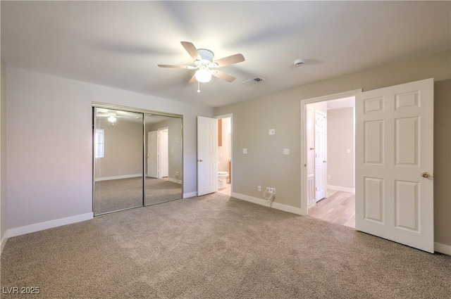 370 Manti Pl Unit 21, Henderson, NV 89014 - unfurnished bedroom with carpet flooring, a closet, and a ceiling fan