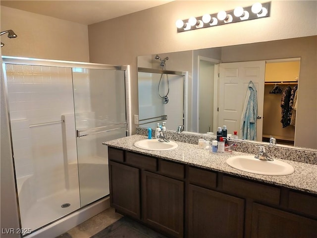 2822 Chetco River St, Laughlin, NV 89029 - full bath with a stall shower, double vanity, and a spacious closet