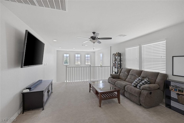 7890 S Miller Ln, Las Vegas, NV 89113 - living area with ceiling fan and light colored carpet
