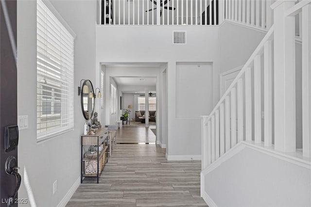 7890 S Miller Ln, Las Vegas, NV 89113 - entryway with a towering ceiling and wood finished floors