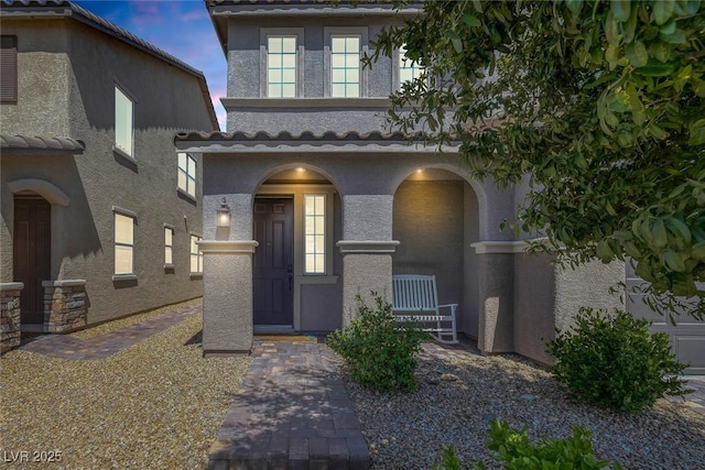 7890 S Miller Ln, Las Vegas, NV 89113 - view of front facade with stucco siding and a tile roof