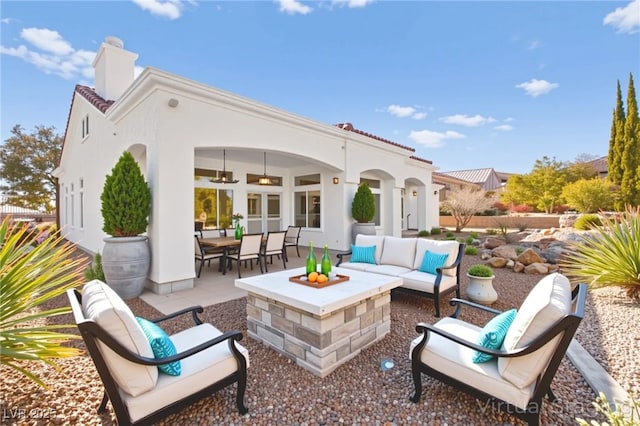 10920 Grand Haven Ave, Las Vegas, NV 89134 - view of patio / terrace featuring an outdoor hangout area and a ceiling fan