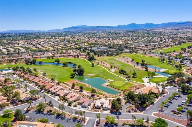 10920 Grand Haven Ave, Las Vegas, NV 89134 - aerial view of residential area with a golf club and a water and mountain view