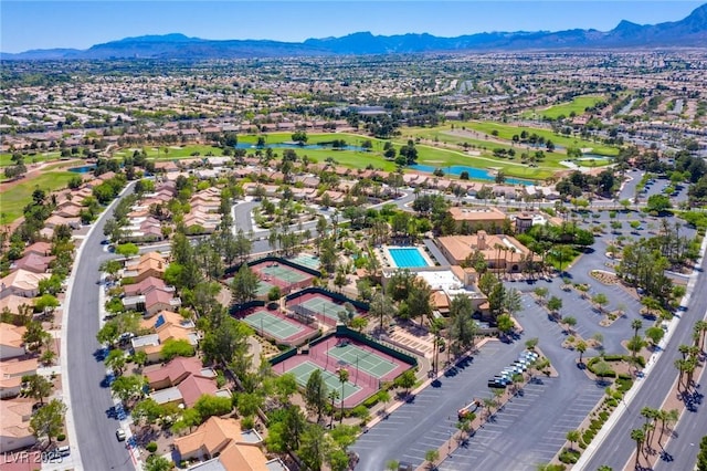 10920 Grand Haven Ave, Las Vegas, NV 89134 - aerial view of residential area featuring a water and mountain view and a golf club