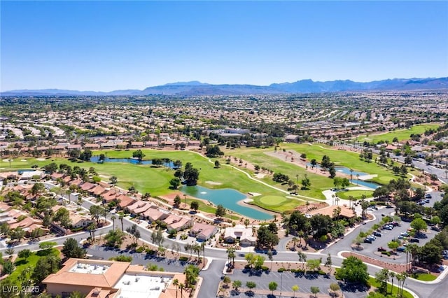10920 Grand Haven Ave, Las Vegas, NV 89134 - aerial view of residential area with a golf club and a water and mountain view