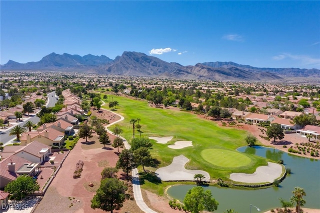 10920 Grand Haven Ave, Las Vegas, NV 89134 - aerial view of residential area featuring a golf course and a water and mountain view