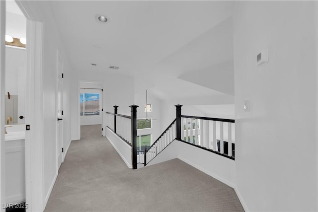 21 Rue De Degas, Henderson, NV 89074 - corridor featuring an upstairs landing, carpet flooring, and recessed lighting