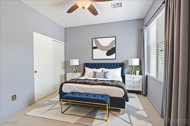 6635 Caporetto Ln Unit 204, North Las Vegas, NV 89084 - bedroom with a closet and ceiling fan