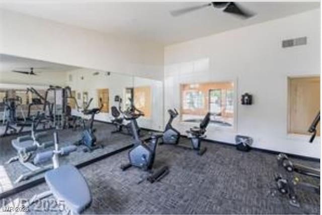 221 Mission Catalina Ln Unit 104, Las Vegas, NV 89107 - exercise room with a ceiling fan