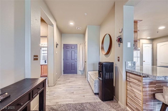 2325 Windmill Pkwy Unit 1622, Henderson, NV 89074 - hall with light wood-type flooring and recessed lighting