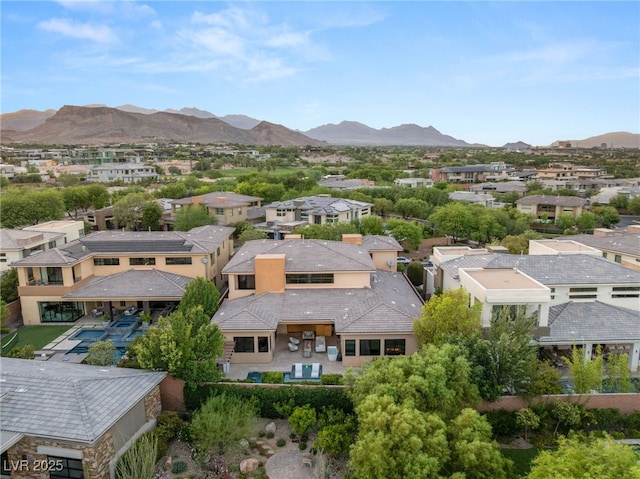 38 Moonfire Dr, Las Vegas, NV 89135 - aerial perspective of suburban area featuring a mountainous background