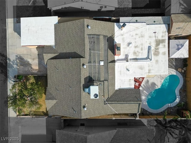 5005 Harmony Ave, Las Vegas, NV 89107 - aerial view of property and surrounding area featuring a pool area