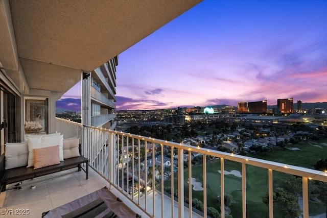 3111 Bel Air Dr Unit 21A & 21C, Las Vegas, NV 89109 - balcony at dusk with a city view