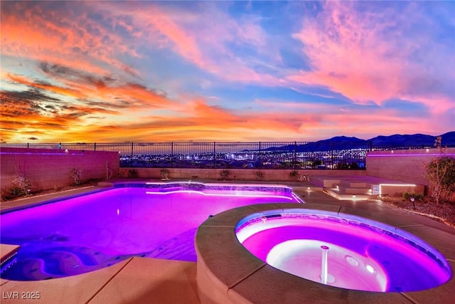 2714 Frabiele St, Henderson, NV 89044 - view of pool featuring a fenced backyard and a pool with connected hot tub