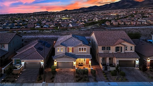 2714 Frabiele St, Henderson, NV 89044 - aerial view at dusk of a mountain view and a residential view