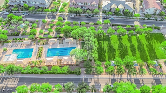2714 Frabiele St, Henderson, NV 89044 - aerial view of residential area featuring a pool