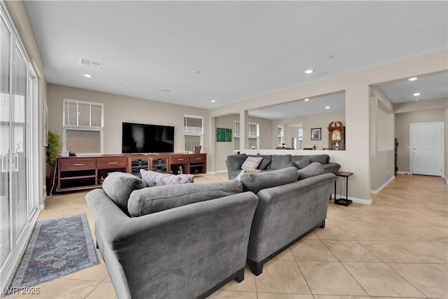 2714 Frabiele St, Henderson, NV 89044 - living room with light tile patterned flooring and recessed lighting