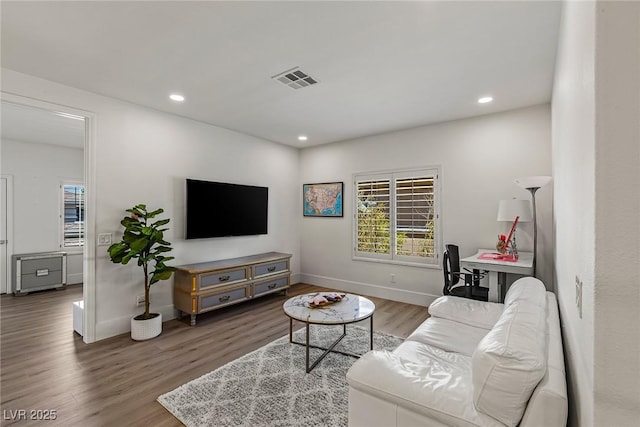 712 Proud Eagle Ln, Las Vegas, NV 89144 - living area featuring wood finished floors and recessed lighting