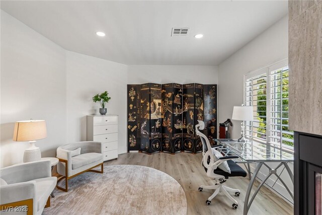 712 Proud Eagle Ln, Las Vegas, NV 89144 - office area with wood finished floors and recessed lighting