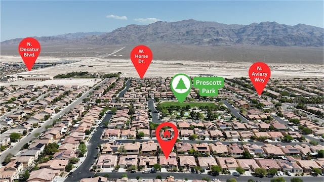 4408 Oasis Plains Ave, North Las Vegas, NV 89085 - aerial perspective of suburban area featuring mountains
