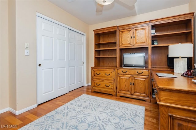 8875 Tidal Bay Dr, Las Vegas, NV 89117 - office space with a ceiling fan and light wood-style flooring