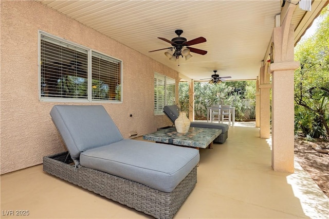 8875 Tidal Bay Dr, Las Vegas, NV 89117 - view of patio with ceiling fan and outdoor dining area