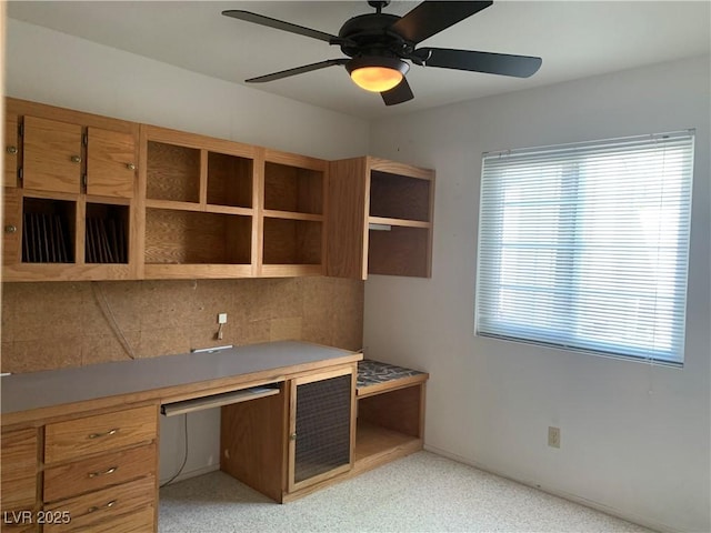 6704 Lost River Ct, Las Vegas, NV 89108 - unfurnished office with ceiling fan, healthy amount of natural light, and built in study area