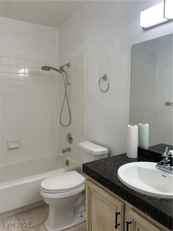 6704 Lost River Ct, Las Vegas, NV 89108 - bathroom with vanity, bathtub / shower combination, and tile patterned flooring