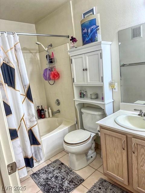 3101 Casey Dr Unit 204, Las Vegas, NV 89120 - bathroom with tile patterned floors, shower / bathtub combination with curtain, and vanity