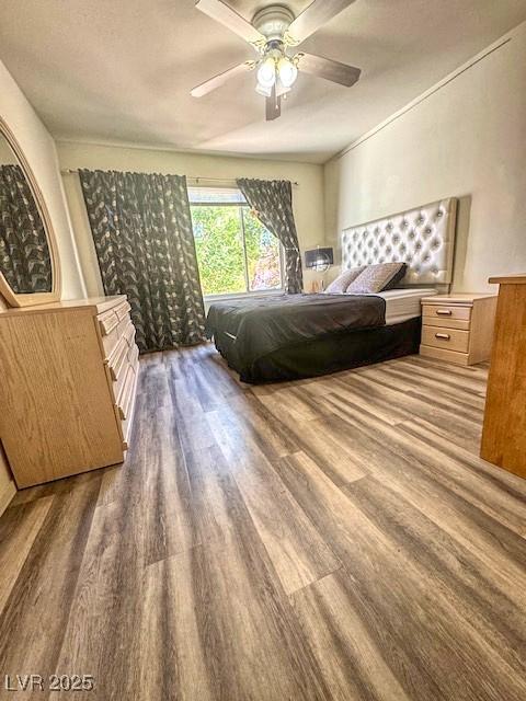 3101 Casey Dr Unit 204, Las Vegas, NV 89120 - bedroom featuring wood finished floors and a ceiling fan