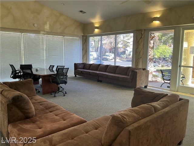3101 Casey Dr Unit 204, Las Vegas, NV 89120 - carpeted living room with vaulted ceiling