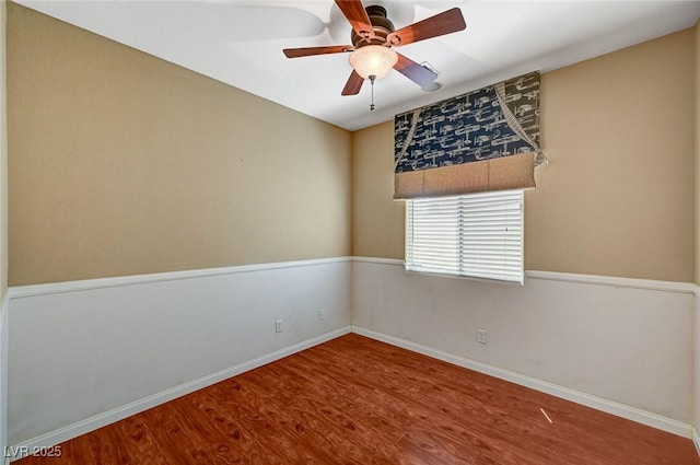 3609 Blue Pimpernel Ave, North Las Vegas, NV 89081 - empty room with wood finished floors and a ceiling fan