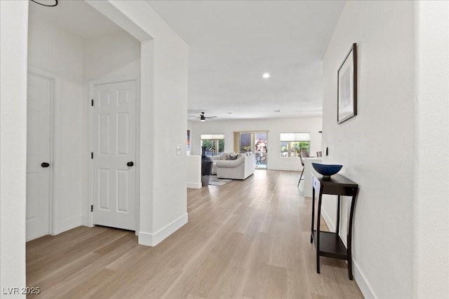 9612 Glengarry Dr, Las Vegas, NV 89129 - hall featuring light wood finished floors and recessed lighting