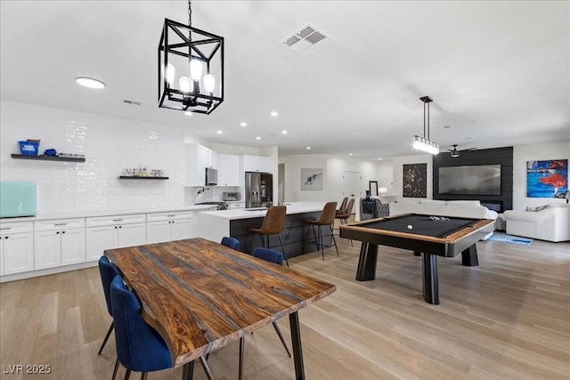 9612 Glengarry Dr, Las Vegas, NV 89129 - rec room featuring pool table, light wood-style floors, and recessed lighting