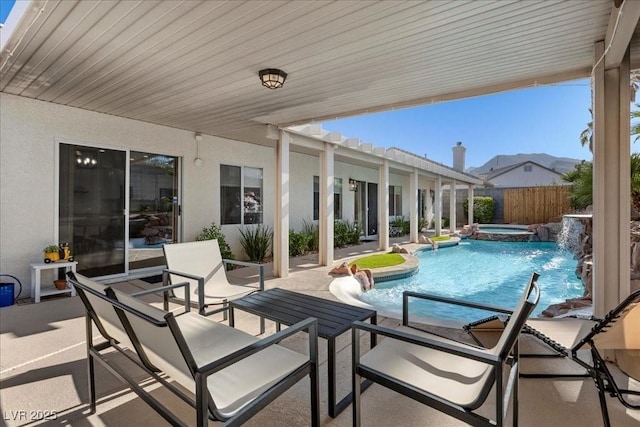 9612 Glengarry Dr, Las Vegas, NV 89129 - view of swimming pool with a patio and a pool with connected hot tub