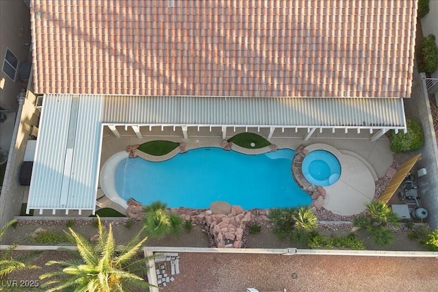 9612 Glengarry Dr, Las Vegas, NV 89129 - drone / aerial view of a pool area
