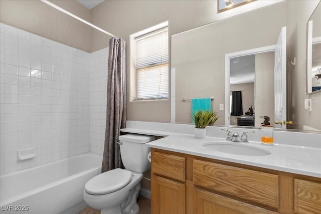8563 Red Diamond St, Las Vegas, NV 89123 - bathroom with vanity and shower / bathtub combination with curtain