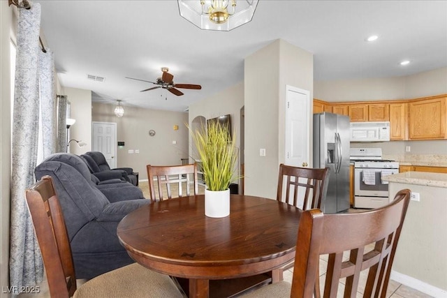 8563 Red Diamond St, Las Vegas, NV 89123 - dining room featuring a ceiling fan and recessed lighting