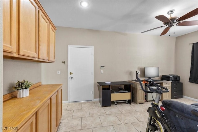 8563 Red Diamond St, Las Vegas, NV 89123 - office featuring a ceiling fan and light tile patterned flooring