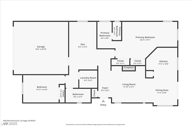 8563 Red Diamond St, Las Vegas, NV 89123 - view of property floor plan