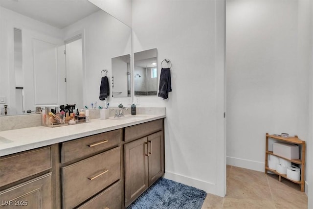 11695 Gentle Birdsong Ave, Las Vegas, NV 89138 - bathroom with double vanity and tile patterned flooring