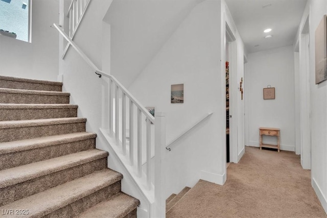 11695 Gentle Birdsong Ave, Las Vegas, NV 89138 - staircase with carpet flooring and recessed lighting