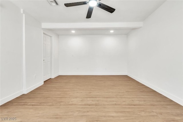 1121 W Monroe Ave, Las Vegas, NV 89106 - unfurnished room with a ceiling fan, recessed lighting, and light wood finished floors