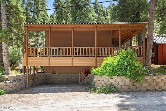 4581 Aspen Ave, Mount Charleston, NV 89124 - view of front facade with a metal roof and stairway
