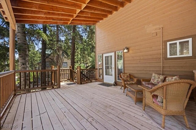 4581 Aspen Ave, Mount Charleston, NV 89124 - view of wooden deck