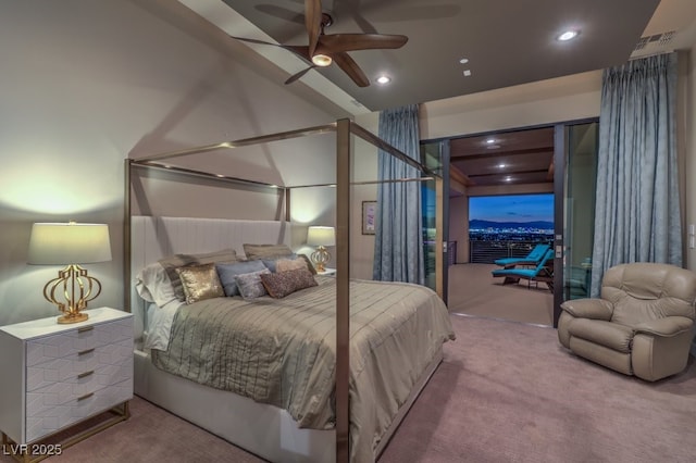 583 Saint Croix St, Henderson, NV 89012 - bedroom featuring carpet floors, access to outside, and recessed lighting
